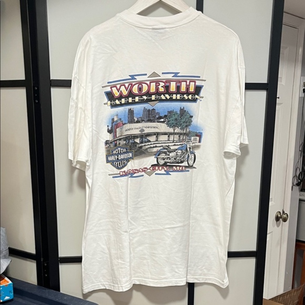Harley-Davidson x Worth Kansas City MO White Graphic Tee Unisex Size XXL